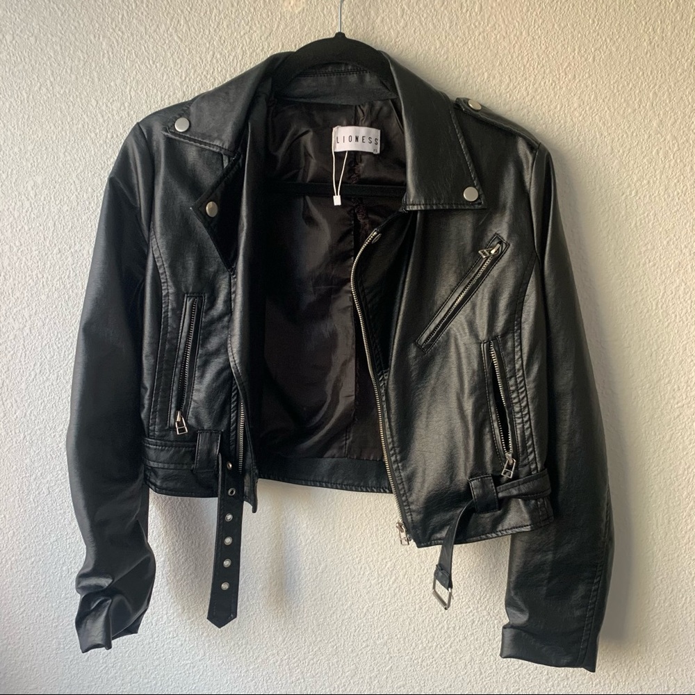 Lioness princess polly black leather jacket